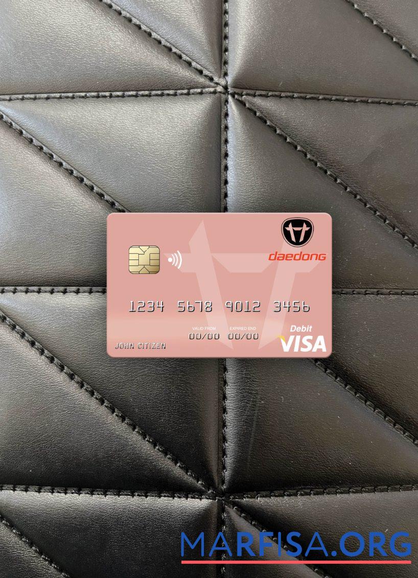 Blank North Korea Daedong Credit Bank visa debit card photolook front example